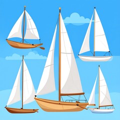 Obraz premium Sailing boats collection