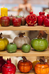 Handmade Candle Stall at Artisan Summer Market, Unique Scented Candles Ceramic Products and Small Business