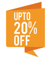 store sale banner, get up to 20 percent discount, commercial offer icon