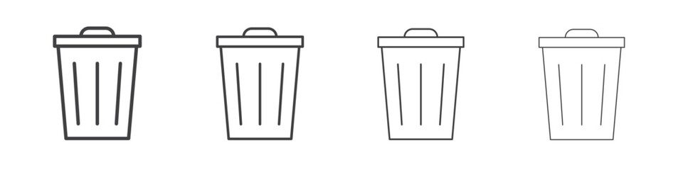 Trash Bin icon outlines - vector simple illustration