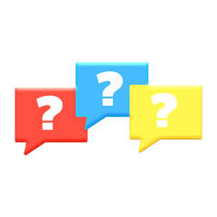 Colorful Question Mark Chat Icon PNG – Speech Bubble Help Symbol Graphic