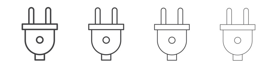 Plug icon outlines - vector simple illustration