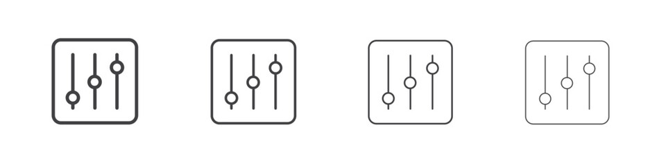 Equalizer icon outlines - vector simple illustration