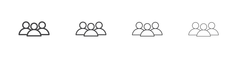 Community icon outlines - vector simple illustration
