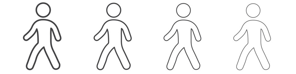 Walk icon outlines - vector simple illustration