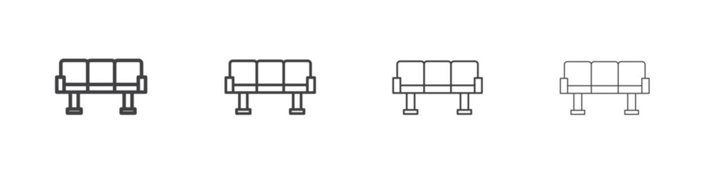 Waiting Room icon outlines - vector simple illustration