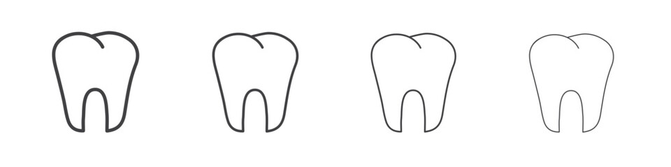 Tooth icon outlines - vector simple illustration
