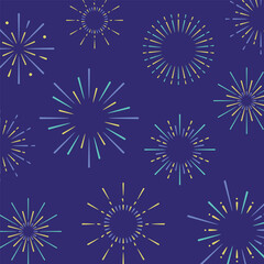 Background of beautiful fireworks in flat design