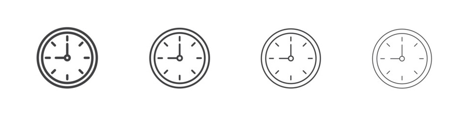 Time icon outlines - vector simple illustration