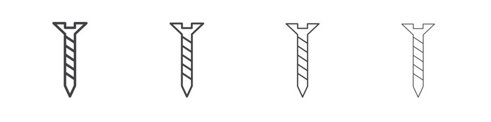 Screw icon outlines - vector simple illustration