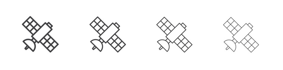 Satellite icon outlines - vector simple illustration