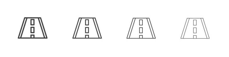 Road icon outlines - vector simple illustration