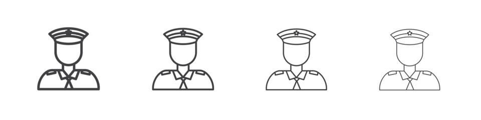Police icon outlines - vector simple illustration