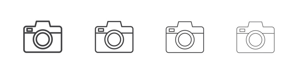 Photo Camera icon outlines - vector simple illustration