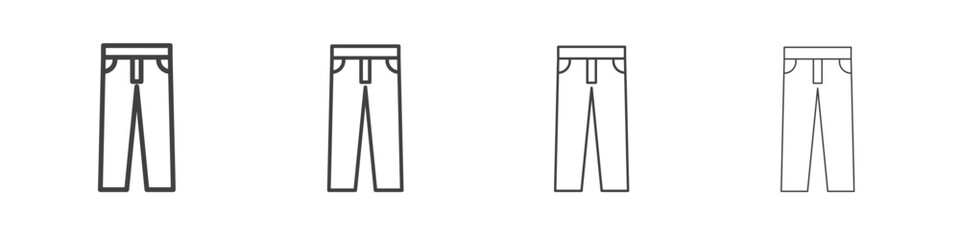 Pants icon outlines - vector simple illustration