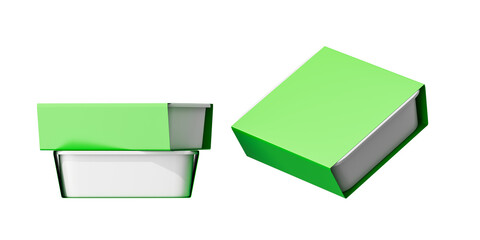Plastic lunch container on a white background. Mock up. 3d rendering