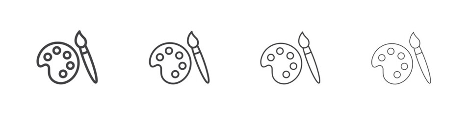 Paint icon outlines - vector simple illustration