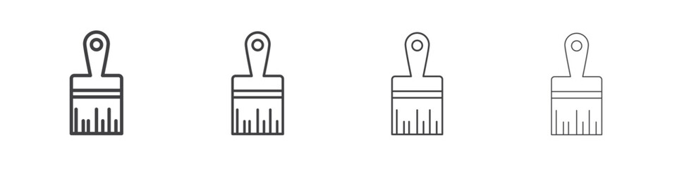 Paint brush icon outlines - vector simple illustration