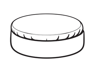 Clean Pouf Illustration with Modern Line Art Style