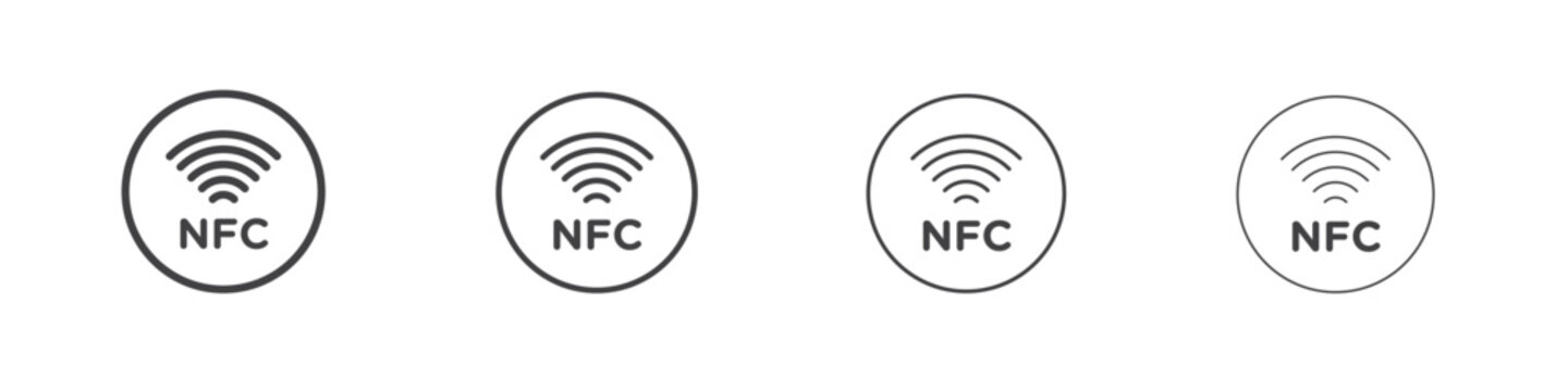 NFC icon outlines - vector simple illustration