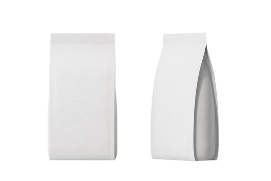White packaging for coffee, tea, spices. Mock up. 3d rendering