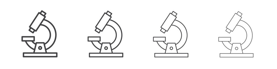 Microscope icon outlines - vector simple illustration