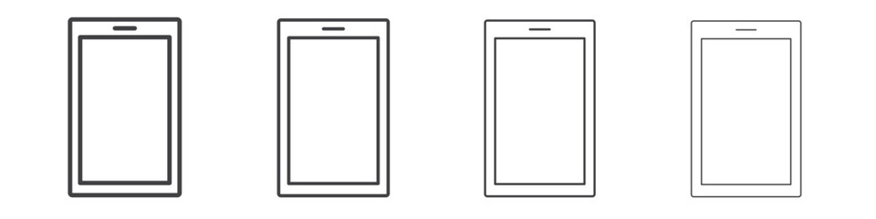 Mobile icon outlines - vector simple illustration