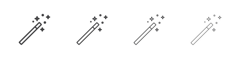 Magic icon outlines - vector simple illustration