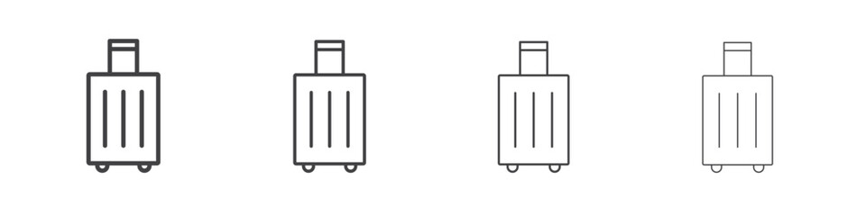 Luggage icon outlines - vector simple illustration