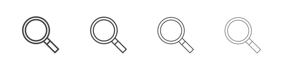 Loupe icon outlines - vector simple illustration