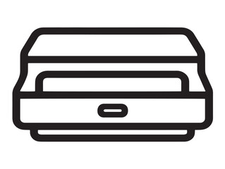 Clean 2D Vector Line Art Printer Stand Icon Design