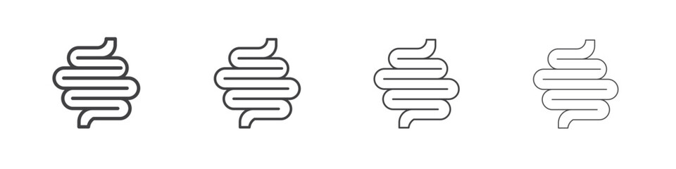 Intestine icon outlines - vector simple illustration
