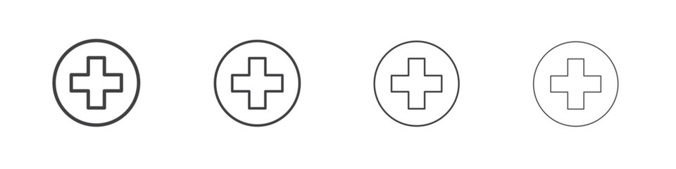 Hospital sign icon outlines - vector simple illustration