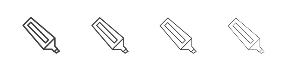 Highlighter icon outlines - vector simple illustration