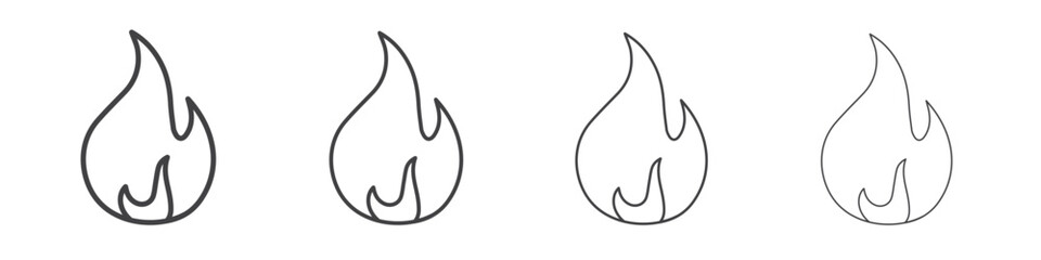 Fire icon outlines - vector simple illustration