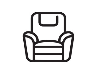 Minimal Recliner Cover Icon with Elegant Line Art
