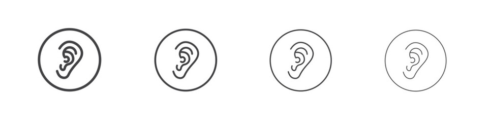 Ear icon outlines - vector simple illustration