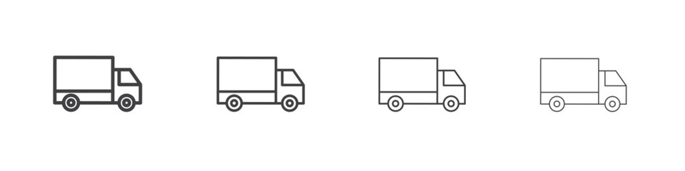 Delivery van icon outlines - vector simple illustration