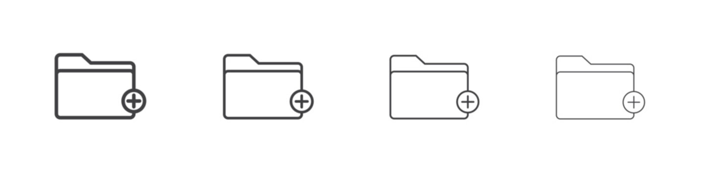 Create folder icon outlines - vector simple illustration