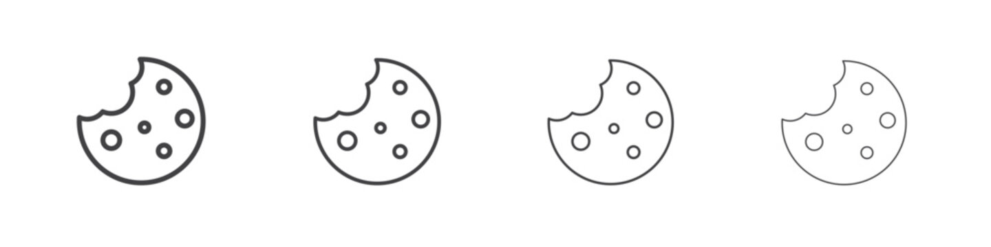 Cookie icon outlines - vector simple illustration