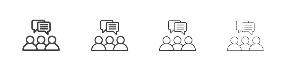 Communication icon outlines - vector simple illustration