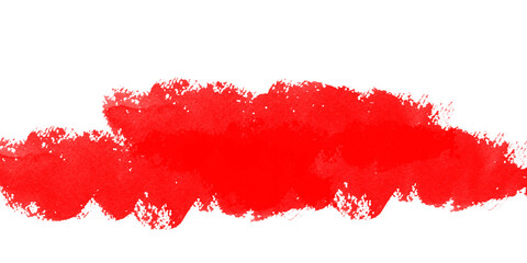 Grunge red stroke, wide paintbrush smear with bold edges isolated for dynamic design usage in posters, banners and expressive modern art backgrounds
