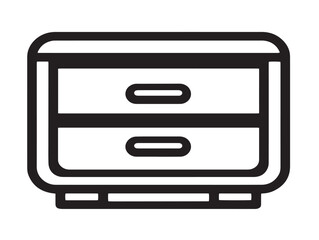 Obraz premium Clean rolling storage drawer icon in vector art