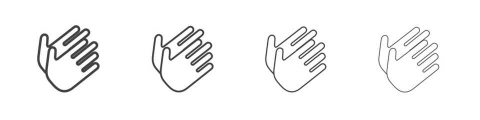 Clap icon outlines - vector simple illustration