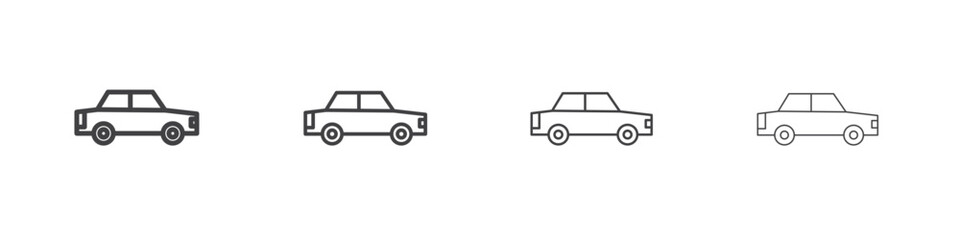Car icon outlines - vector simple illustration