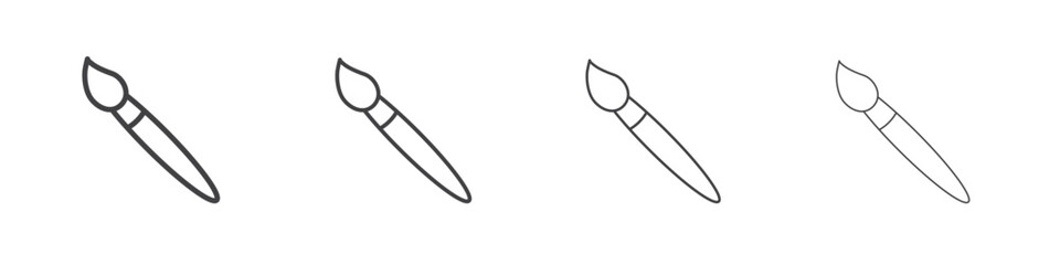 Brush icon outlines - vector simple illustration