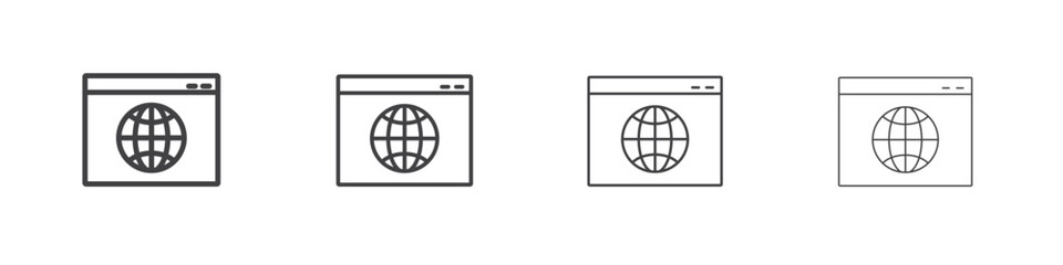 Browsing icon outlines - vector simple illustration