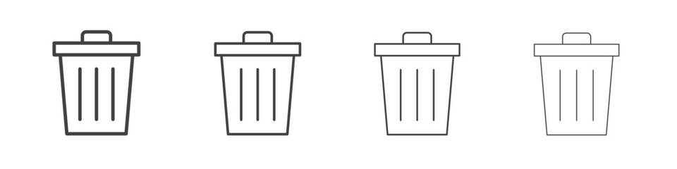 Bin icon outlines - vector simple illustration