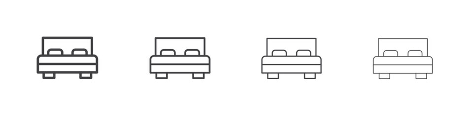 Bed icon outlines - vector simple illustration
