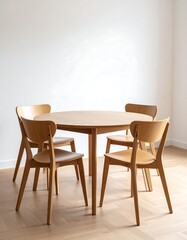 Simple light wood dining set